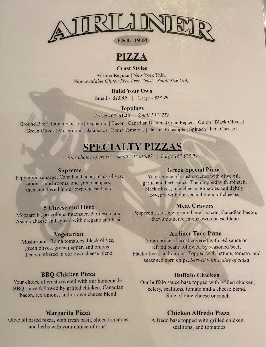 The Airliner Menu - Image 1